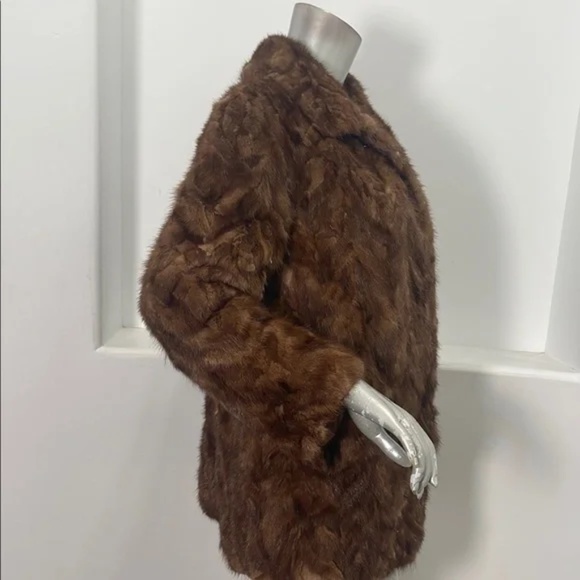 Vintage Bullock’s 50’s-60’s Fur Brown Coat with Pockets Lightweight - Picture 4 of 12